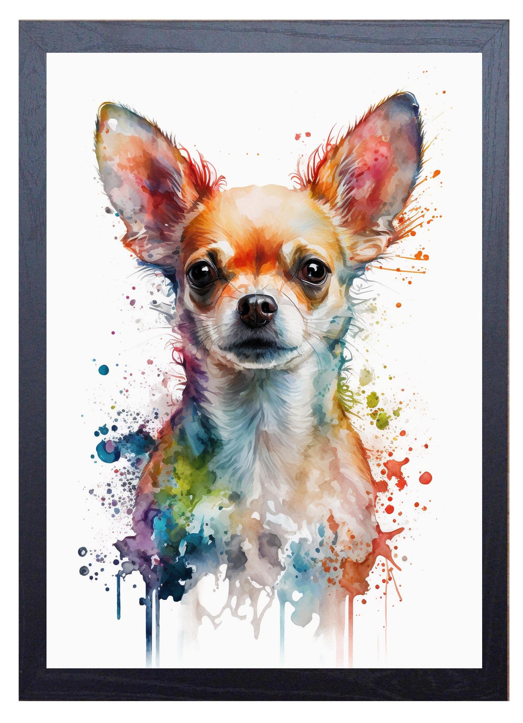 Beauitiful vivid fine art print of a Chihuahua painting (picture 2) (A4 PRINT ONLY 29.7 X 21CM)