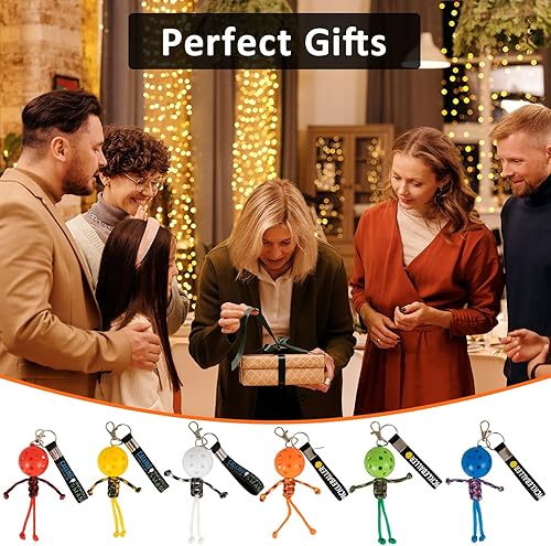 Miniatura 6 de Kauai Sun 6 llaveros hechos a mano, regalos inspiradores para amantes del pickleball, mujeres y hombres, bonitos accesorios decorativos de