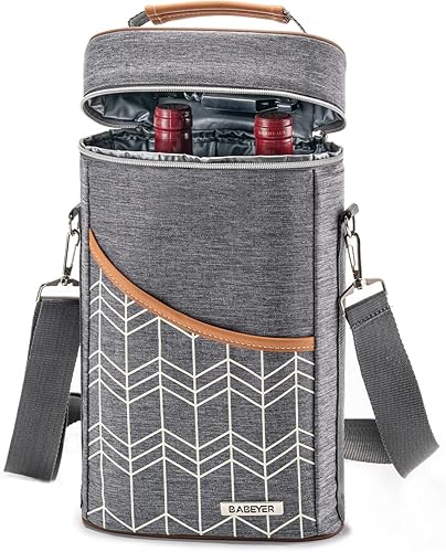BABEYER Bolsa de vino con aislamiento para degustación de vino, fiesta, viajes, playa, restaurante BYOB, eventos deportivos, regalos de vino para