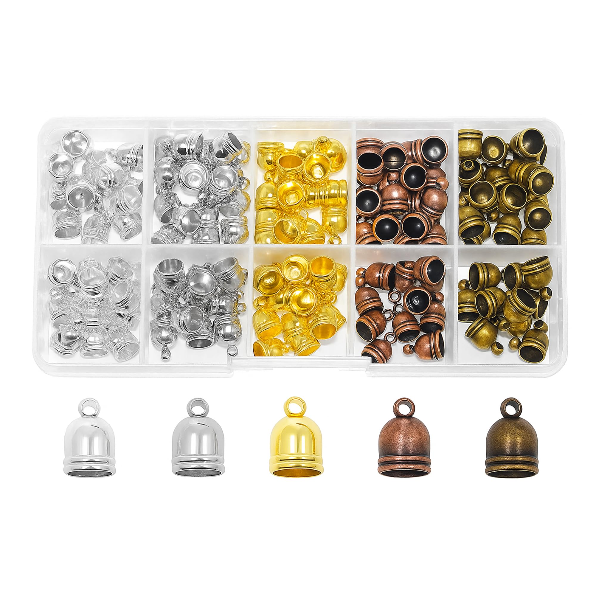 Amazon.com: Mandala Crafts Assorted Bell 9mm Leather Cord End Caps