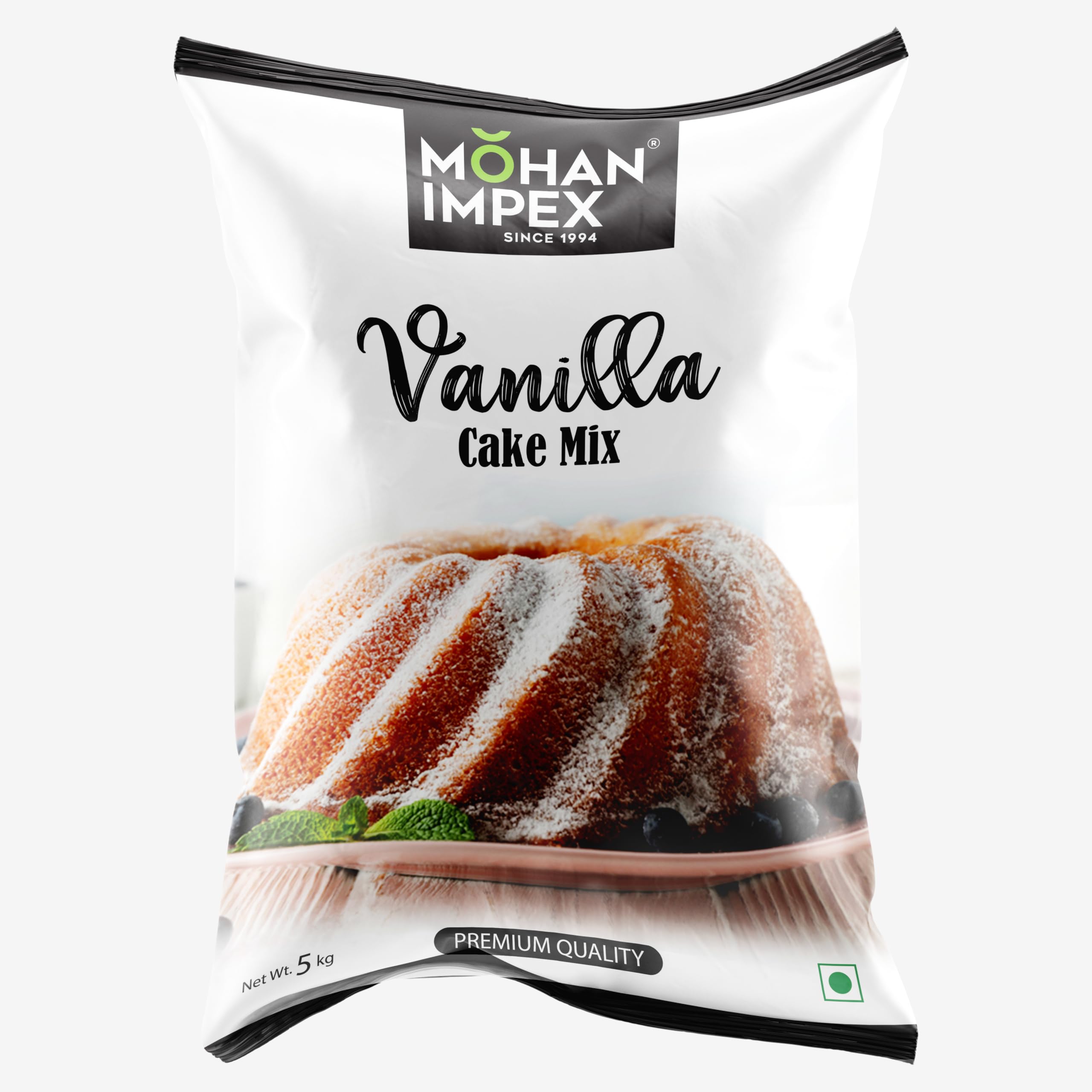Mohan Impex Eggless Vanilla Cake Mix 5kg | Instant & Easy Premix Powder| Soft, Fluffy Homemade Cakes Made Simple | Vegan, Ready Mix for Perfect Baking Anytime