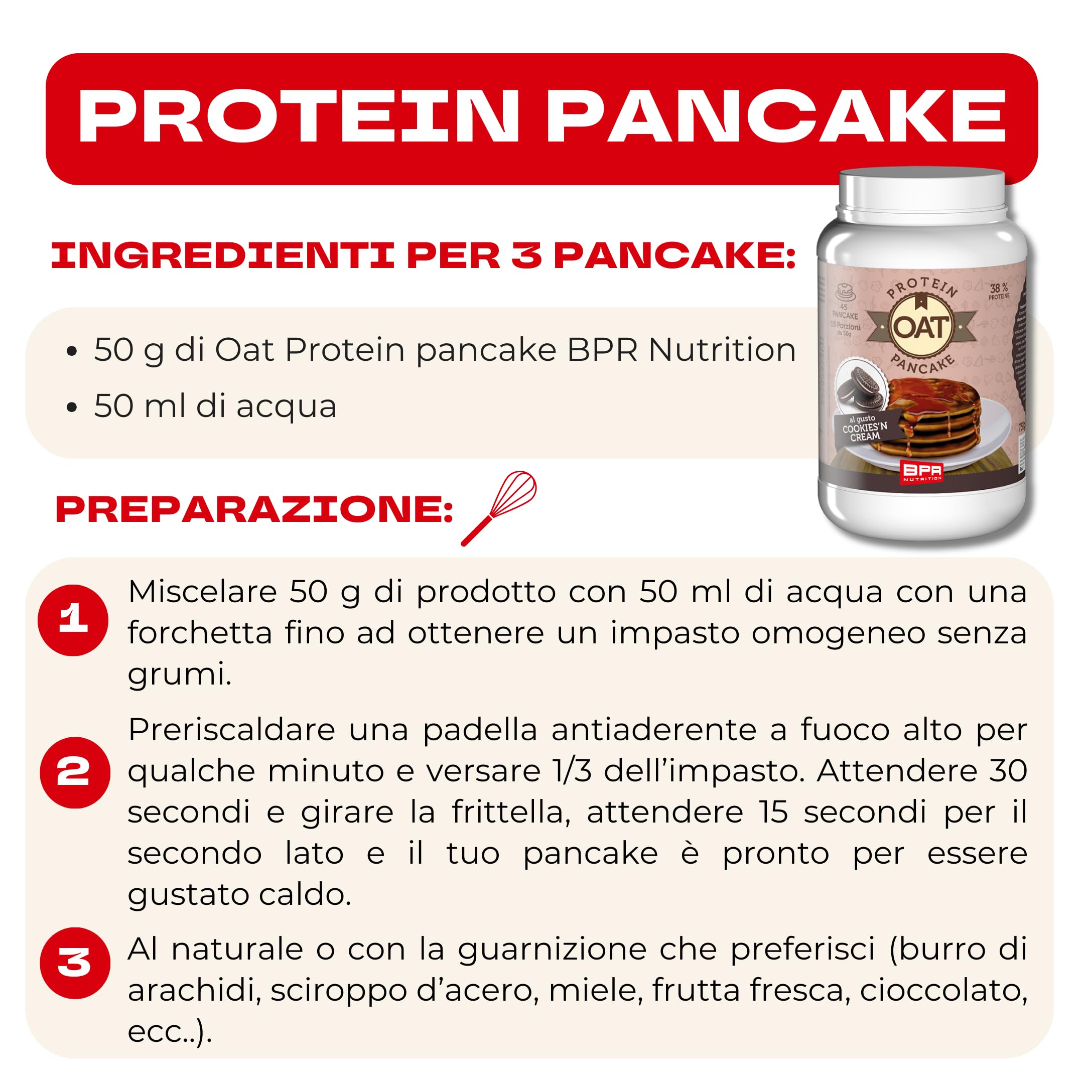 BPR Nutrition Oat protein pancake 750 g (Cookies'n Cream)