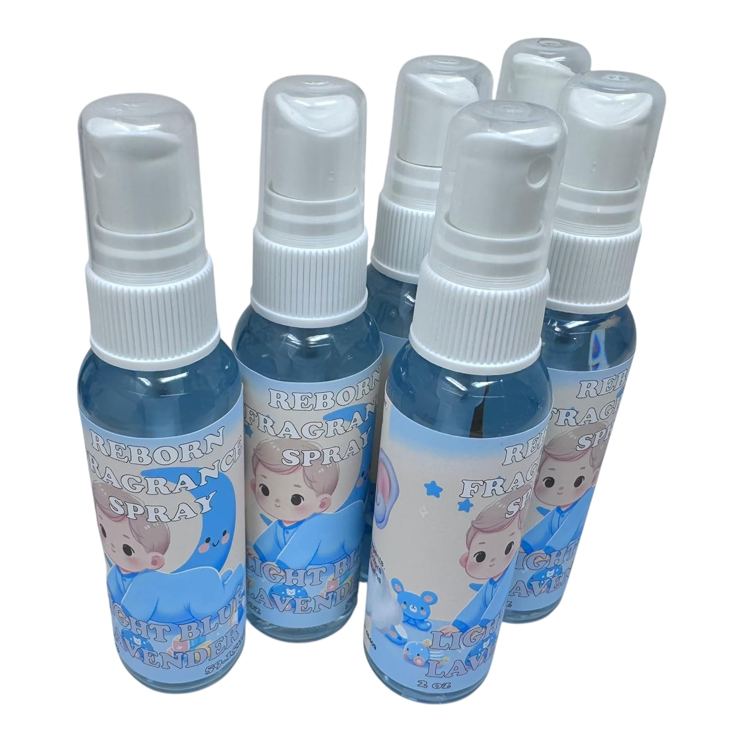 Reborn Fragrance Spray – Light Blue Lavender Scented Bliss perfume/cologne 2 oz spray (6 pieces of 2 oz each)