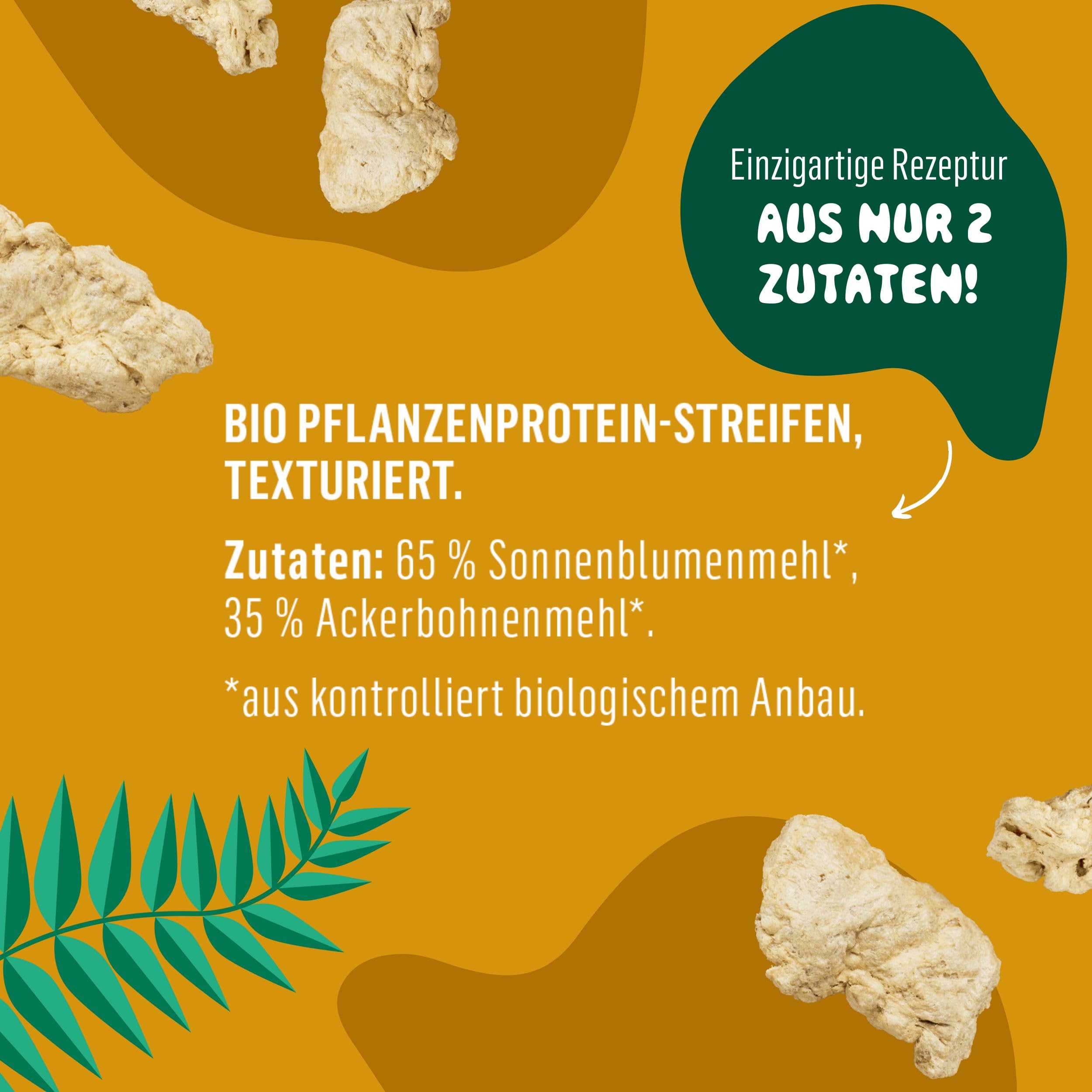 THE VEGAN COW - Veganer Bio-Fleischersatz - 75g (225g zubereitet) - doppelte Proteinquelle - TOP Qualität, Geschmack und Konsistenz - Allergenfrei und ohne Soja (2x75g, Veganes Hack und Schnetzel)