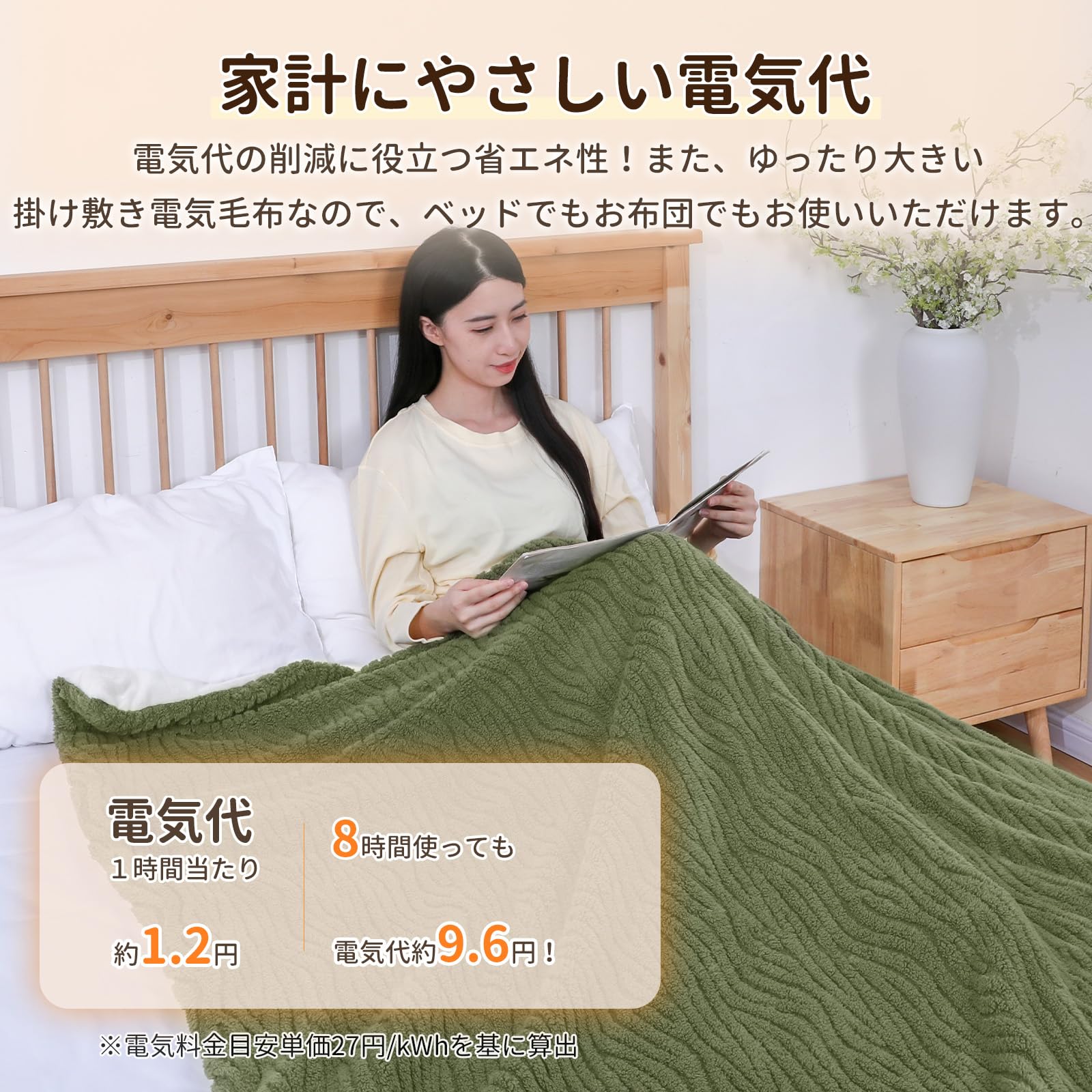 Amazon.co.jp : FOGABER 電気掛敷毛布 電気毛布 掛け敷き 電気敷き毛布
