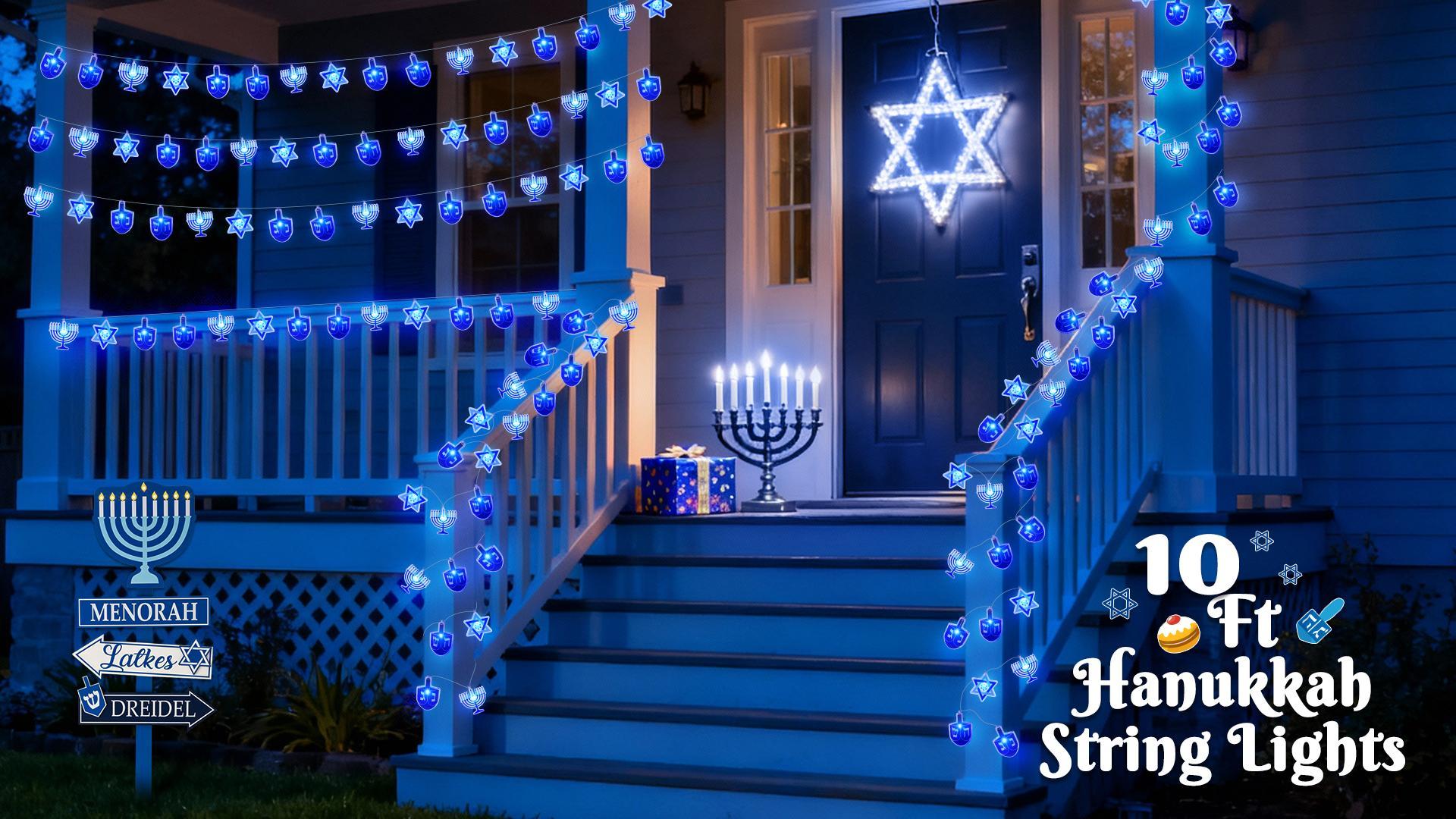 Amazon.com: Tifeson Hanukkah Lights Decorations, 10Ft 20 LED
