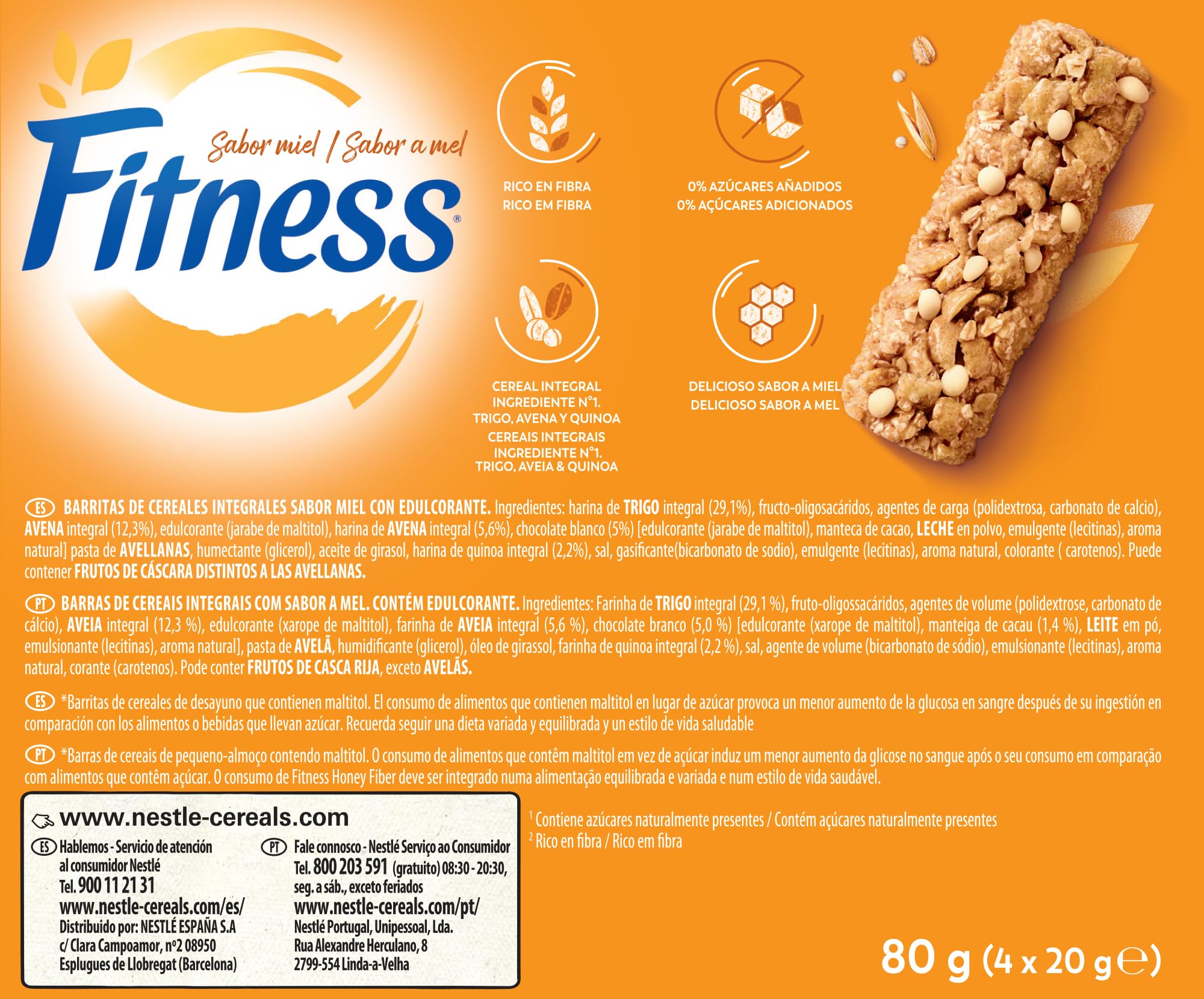 FITNESS Barritas Fibra 4x20g