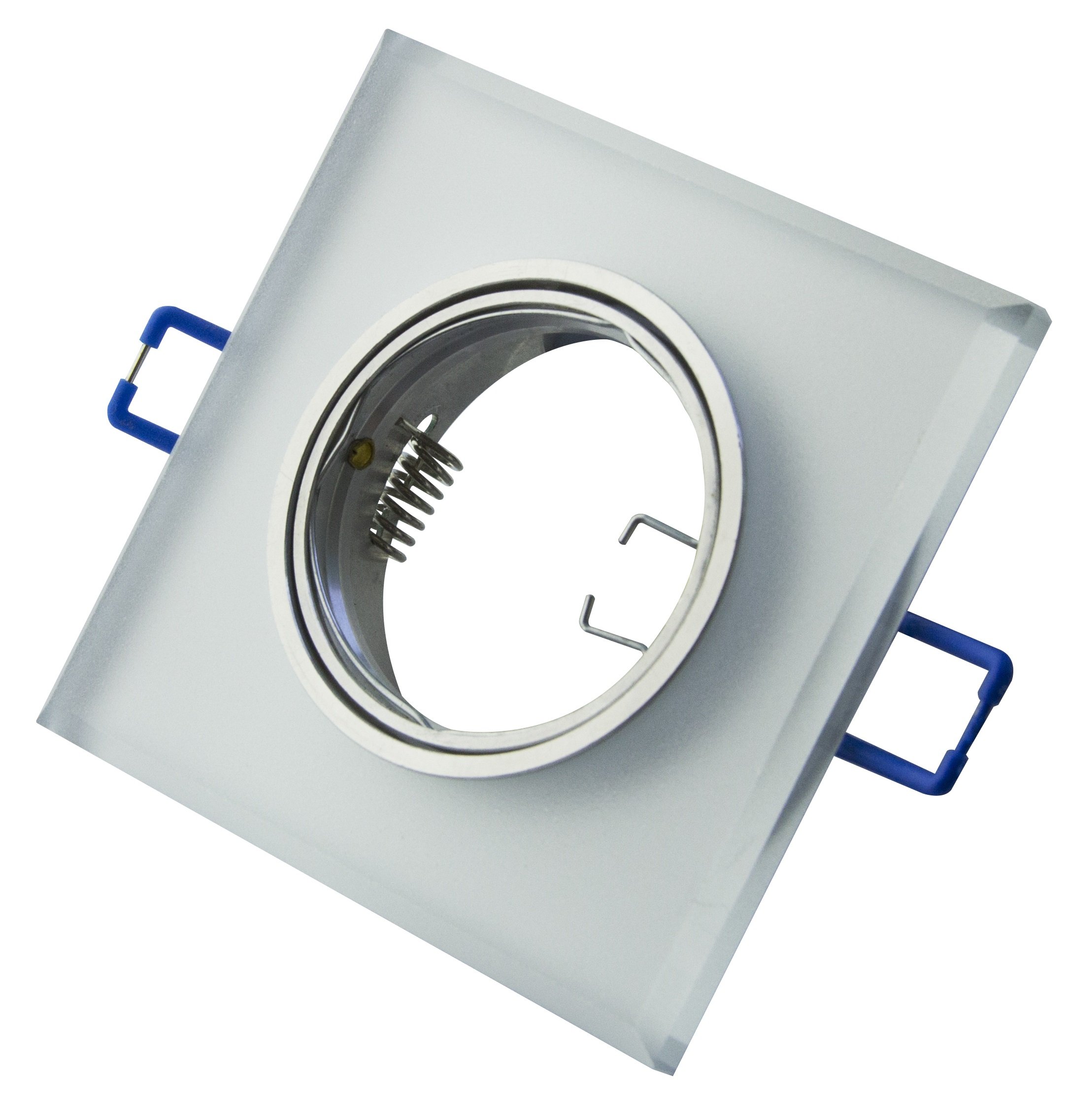 Trango Crystal Einbaustrahler Set – 1 Stück, Mit 5W GU10 LED (3000K), Handgeschliffenes Glas, Alu