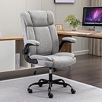 Vista 8 de Silla de oficina con respaldo alto, ergonómica, ejecutiva, silla de escritorio para computadora, cómoda tela, acolchada, sillas de escritorio