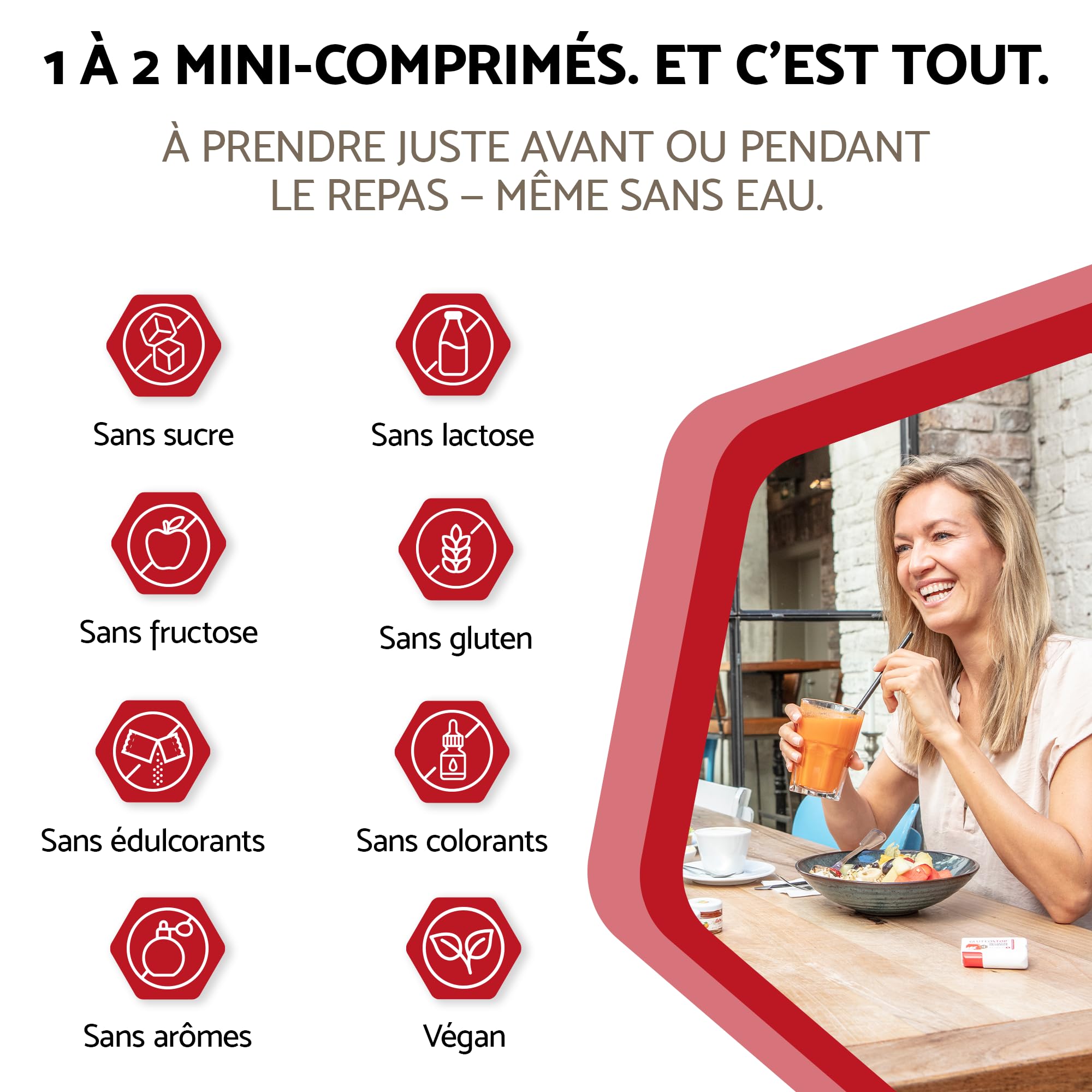 GluteoStop comprimés gluten enzyme 90 mini-comprimés aide décomposer sensibilité intolérance