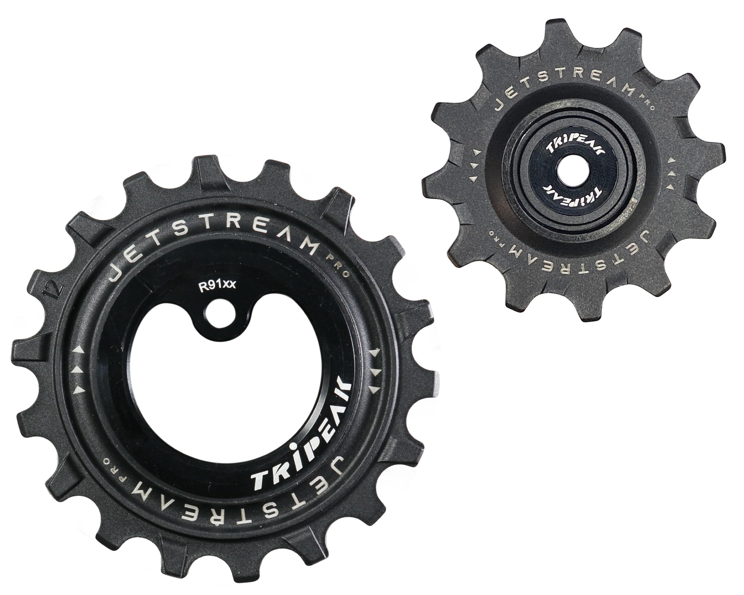 12/18-Tooth Ceramic Bearing Oversized Jockey Wheel Set for Shimano R91xx (GS, Long Arm Variant)