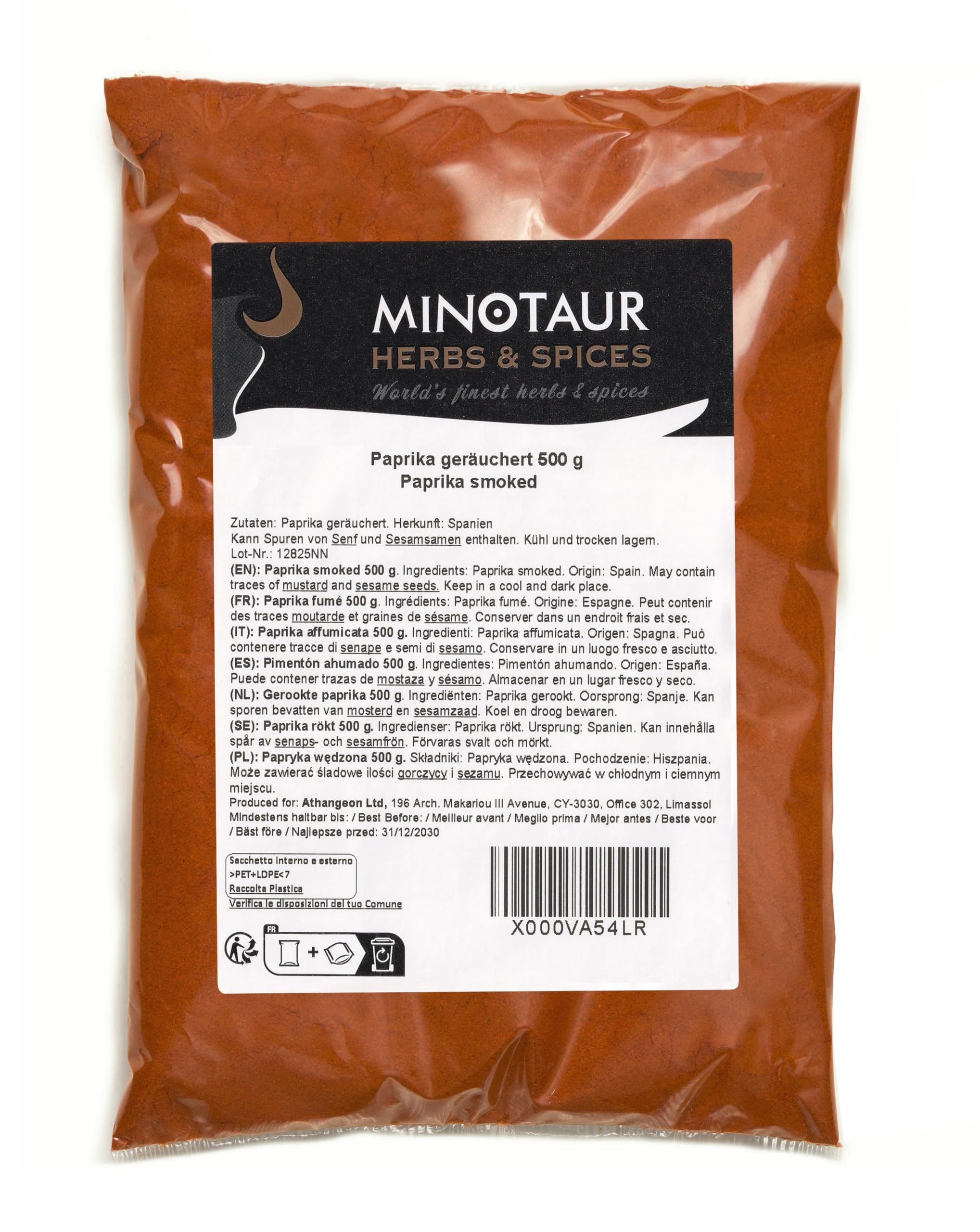 Minotaur Spices | Paprika fumé | 2 x 500 g (1 Kg) Paprika fumé en poudre