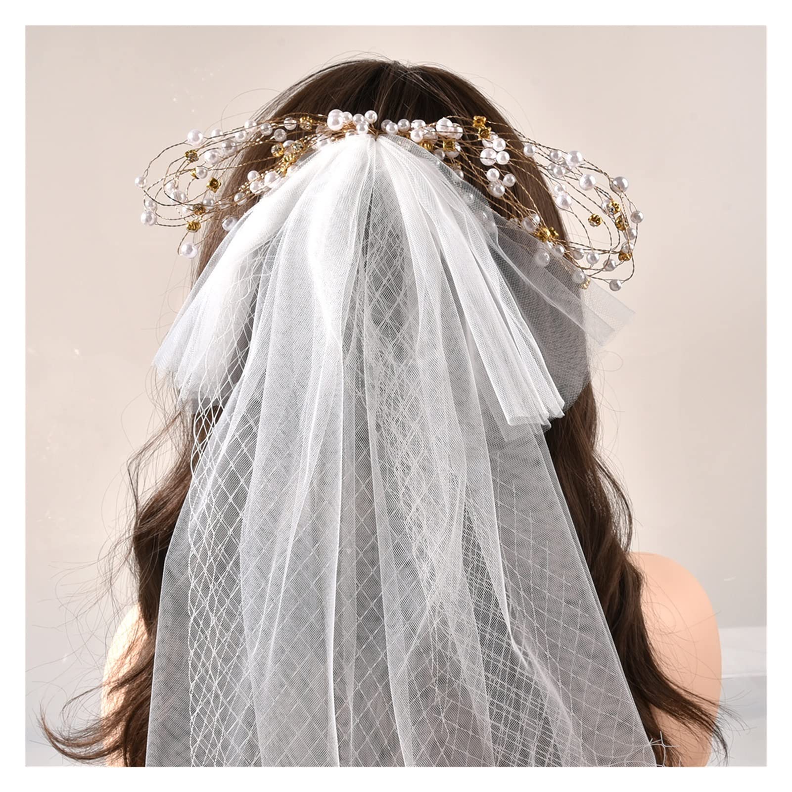 Amazon.co.jp: ウェディングベール 手作りちょう結びブライダル ヘッド
