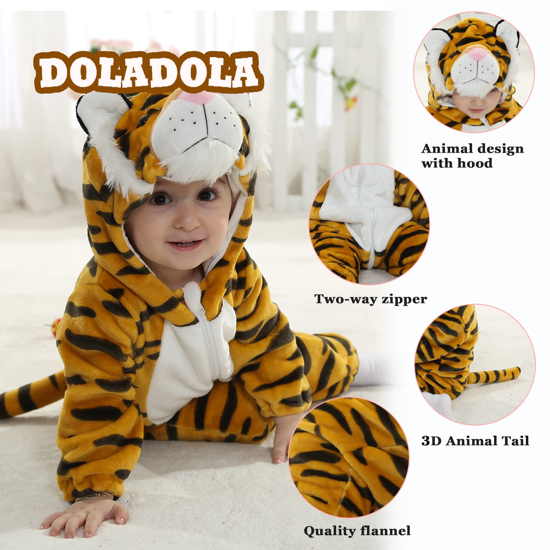Bébé Combinaison Pyjama Barboteuse À Capuche pour 0-24 Mois Flanelle Enfant Barboteuse À Capuche Mignon Garçon Fille Pyjama