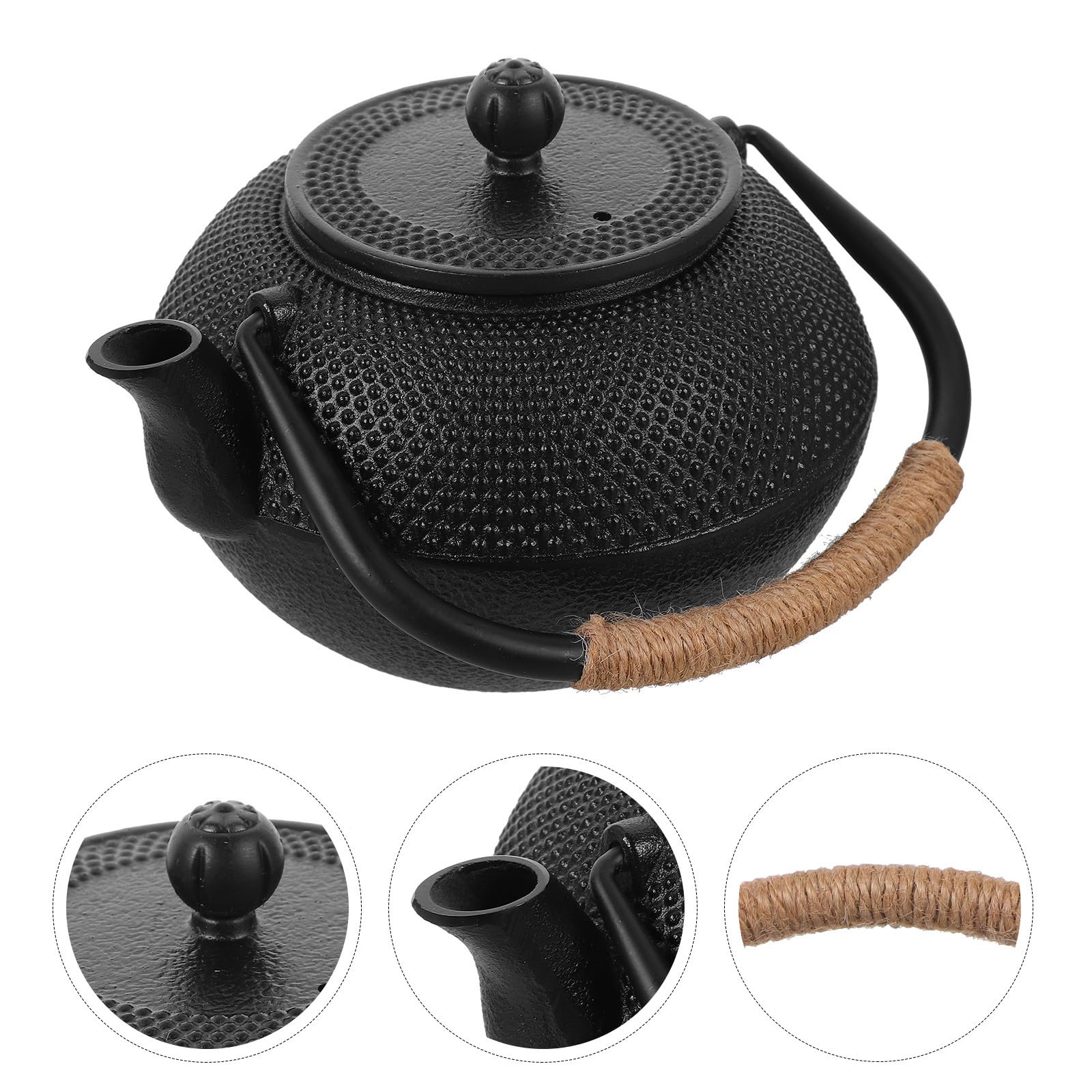VILLCASE Théière Japonaise Fonte Grande Capacité avec Infuseur Acier Inoxydable Bouilloire Sûre pour Tous Feux Design Simple et Répartition Uniforme Chaleur