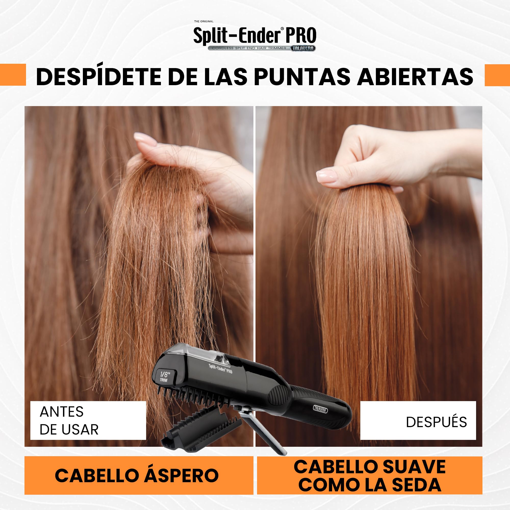 Split Ender Pro Salon - Cortacésped profesional inalámbrico para puntas abiertas secas, dañadas y quebradizas, color negro