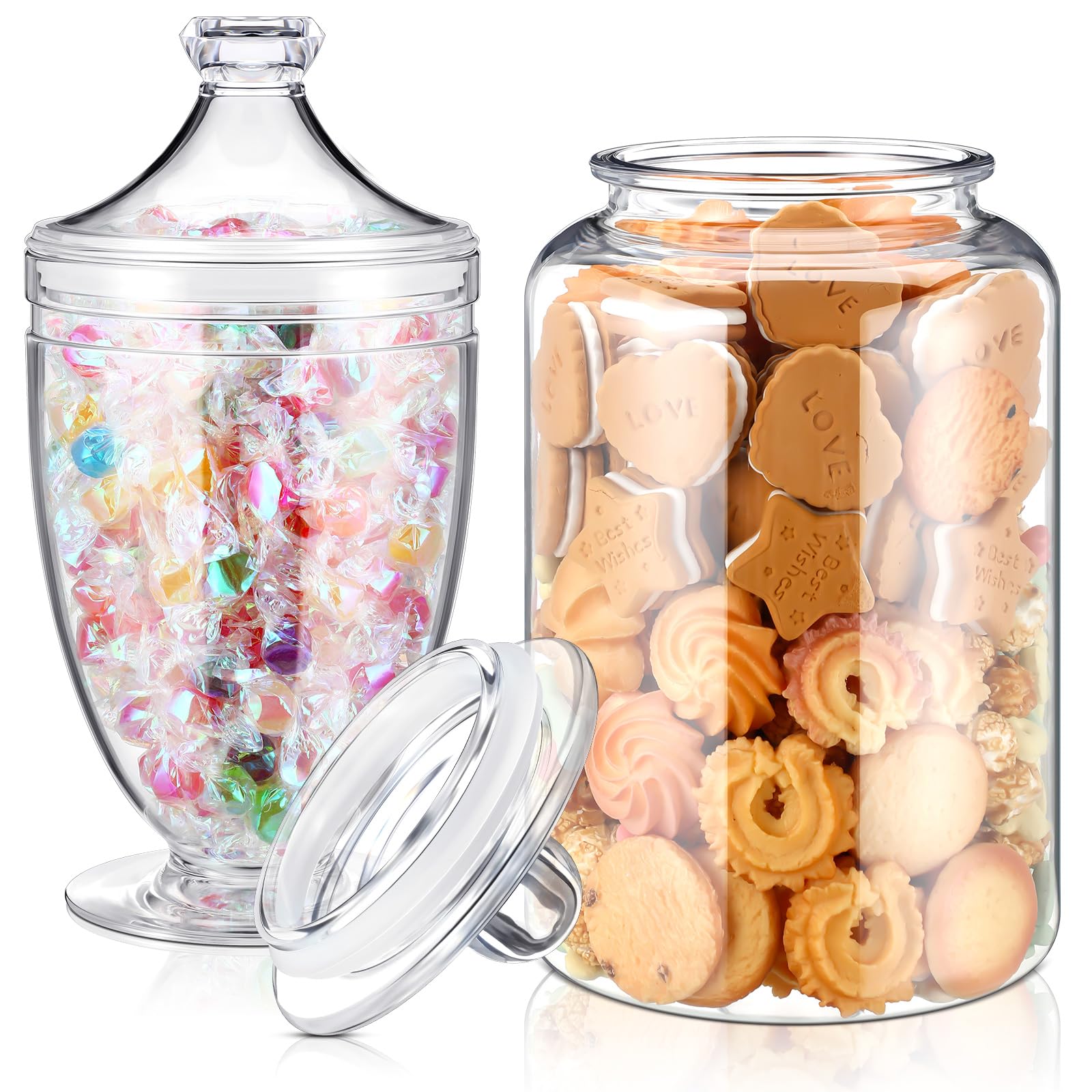 Amazon.com: Nuogo 2 Pcs 1 Gallon Candy & Cookie Jar Plastic Jars with