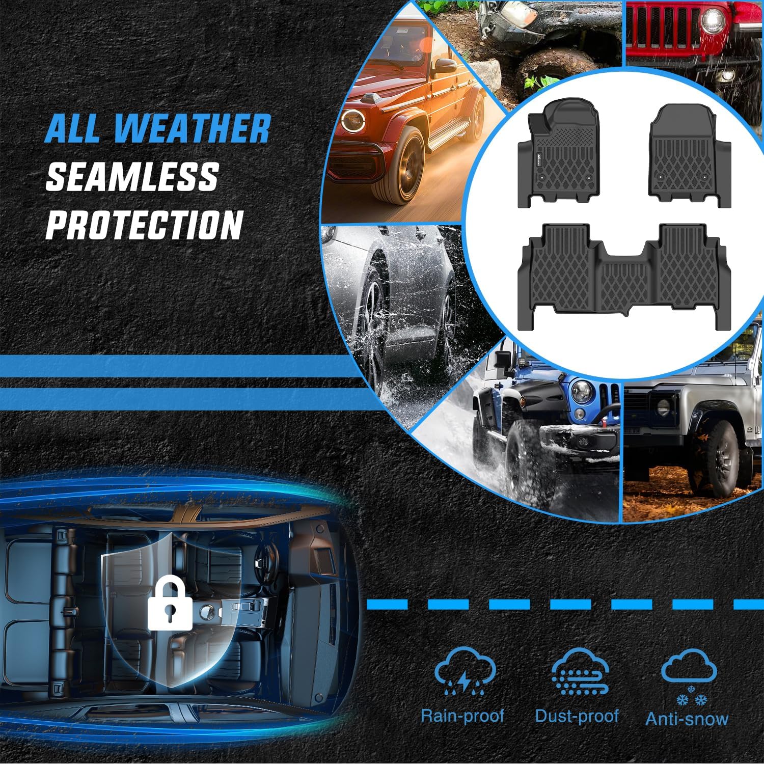 Nilight Floor Mats for Chevy Chevrolet Silverado EV RST Only 2024 2025 2026 (Not Fit WT/LT) All Weather Custom Fit Heavy Duty Floor Liners - Image 6