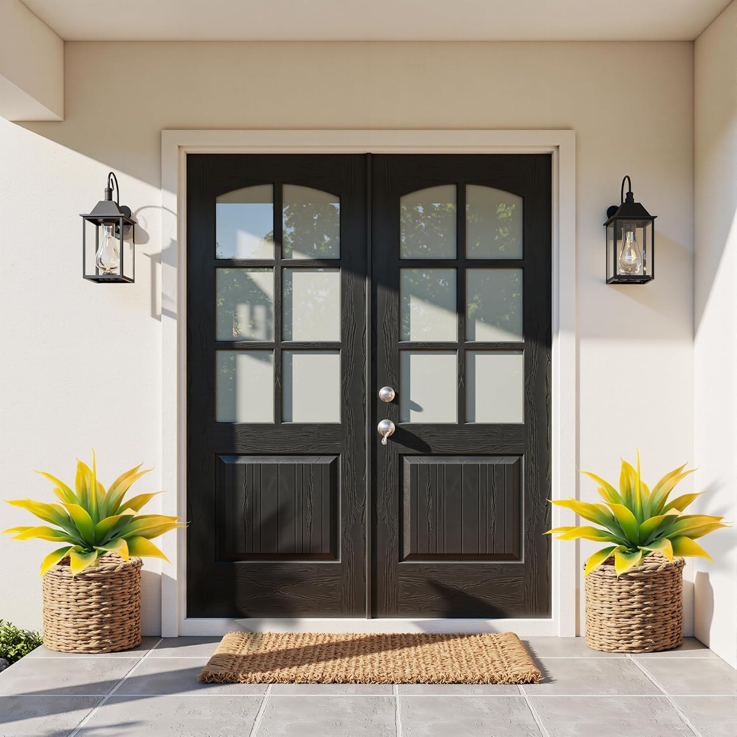 Artificial Agave Faux Agave Fake Greenery Outdoor Artificial Plants Fake Plants for Indoor Home Decoration Plastic Plants Outdoor Decor Front Porch Decor Simulation Plants 18In(Yellow) 2Pack - Image 4