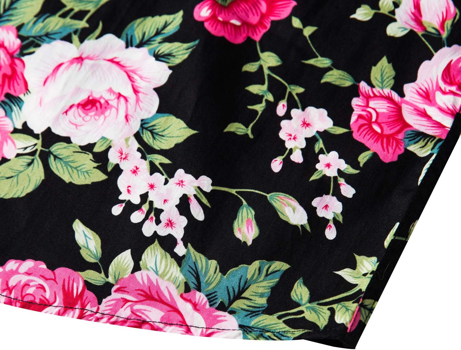 TUNEVUSE Mens Long Sleeve Floral Dress Shirt Flowered Pattern Print Button Down Shirts Cotton - Image 6