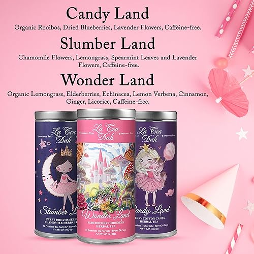 Miniatura 8 de La Tea Dah - Té infantil con flor de manzana dulce  Té de manzana y canela para niños hecho con hojas de té roooibos sin cafeína  Té afrutado para