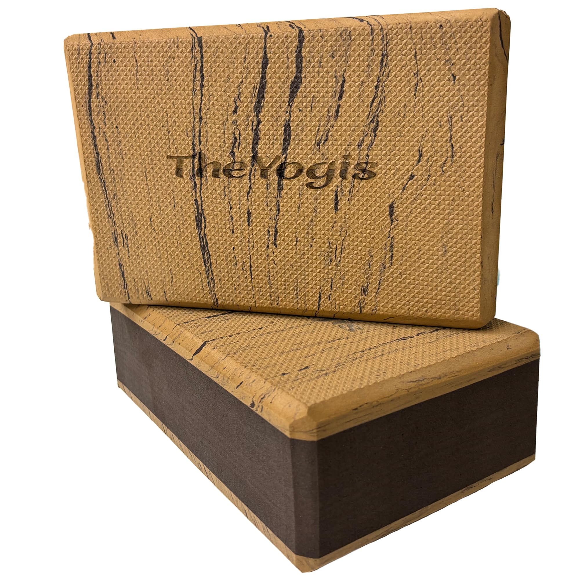 The Yogis Premium EVA Foam Yoga Blocks (2 Pack) - Brown, 3 x 6 x 9 inches