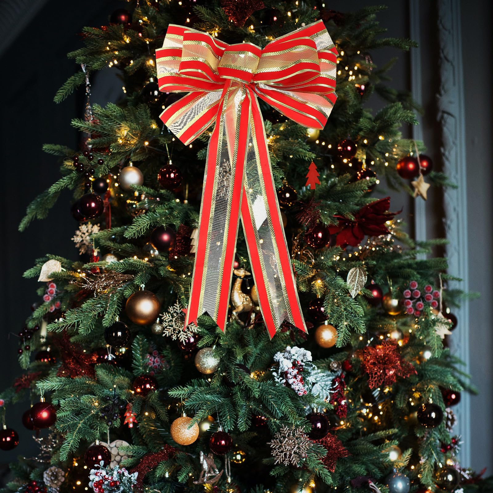 Toyvian 5 Stück Große Christbaumschleife aus Gewebe für Heimpartys und