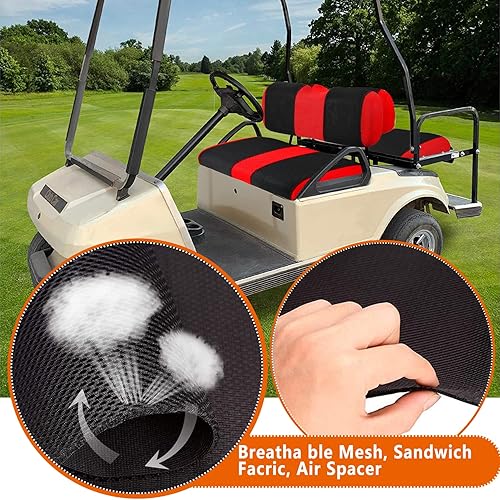 Miniatura 77 de Juego de fundas de asiento de carrito de golf, fundas para asientos delanteros de carrito de golf, ajuste para Club Car Precedent OEM, cojín