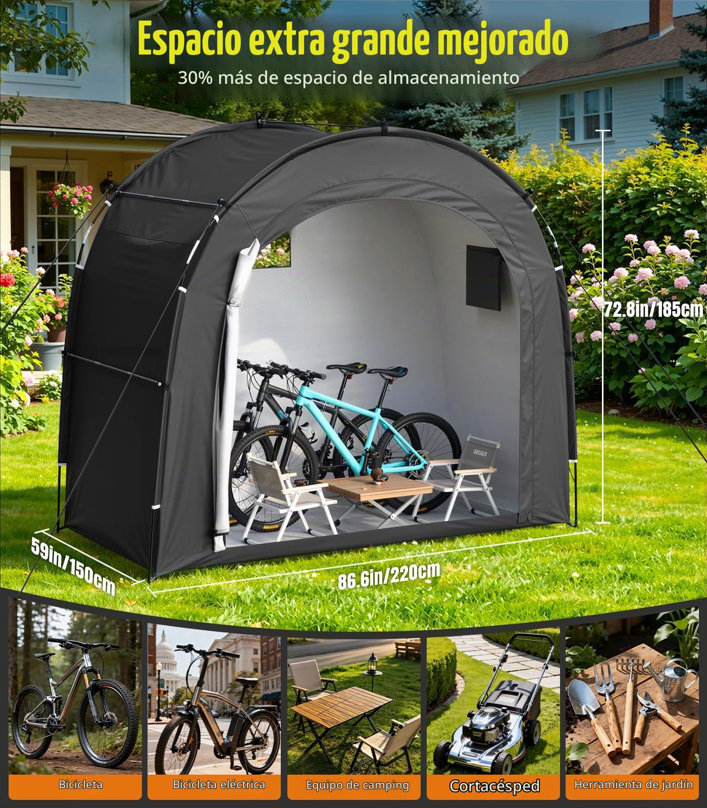 Housolution Fundas de Bicicleta para 5 Bici con Ventana Ventilada