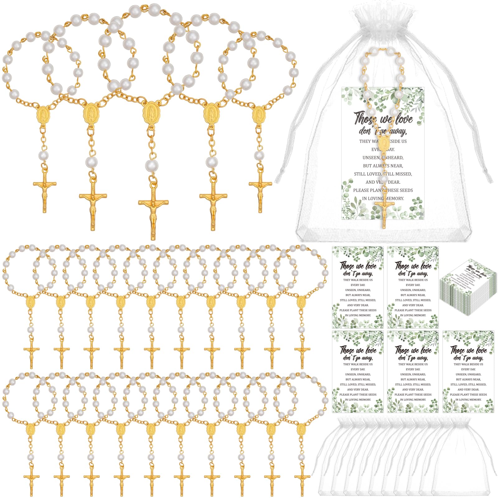 FUXIHUAYA 24 Sets Catholic Funeral Favours for Guests Memorial Keepsakes