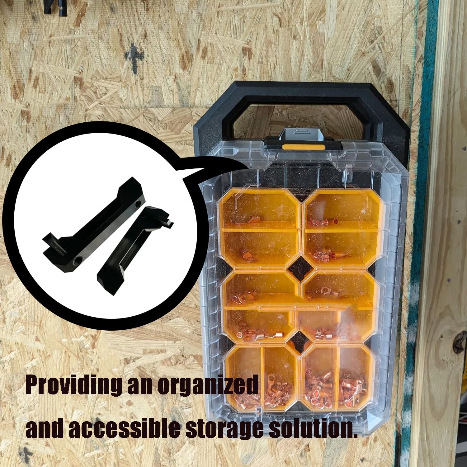 8Pcs Mounting Feet for ToughBuilt StackTech,Mounting Plate Brackets Cleats Compatible with ToughBuilt StackTech,Black
