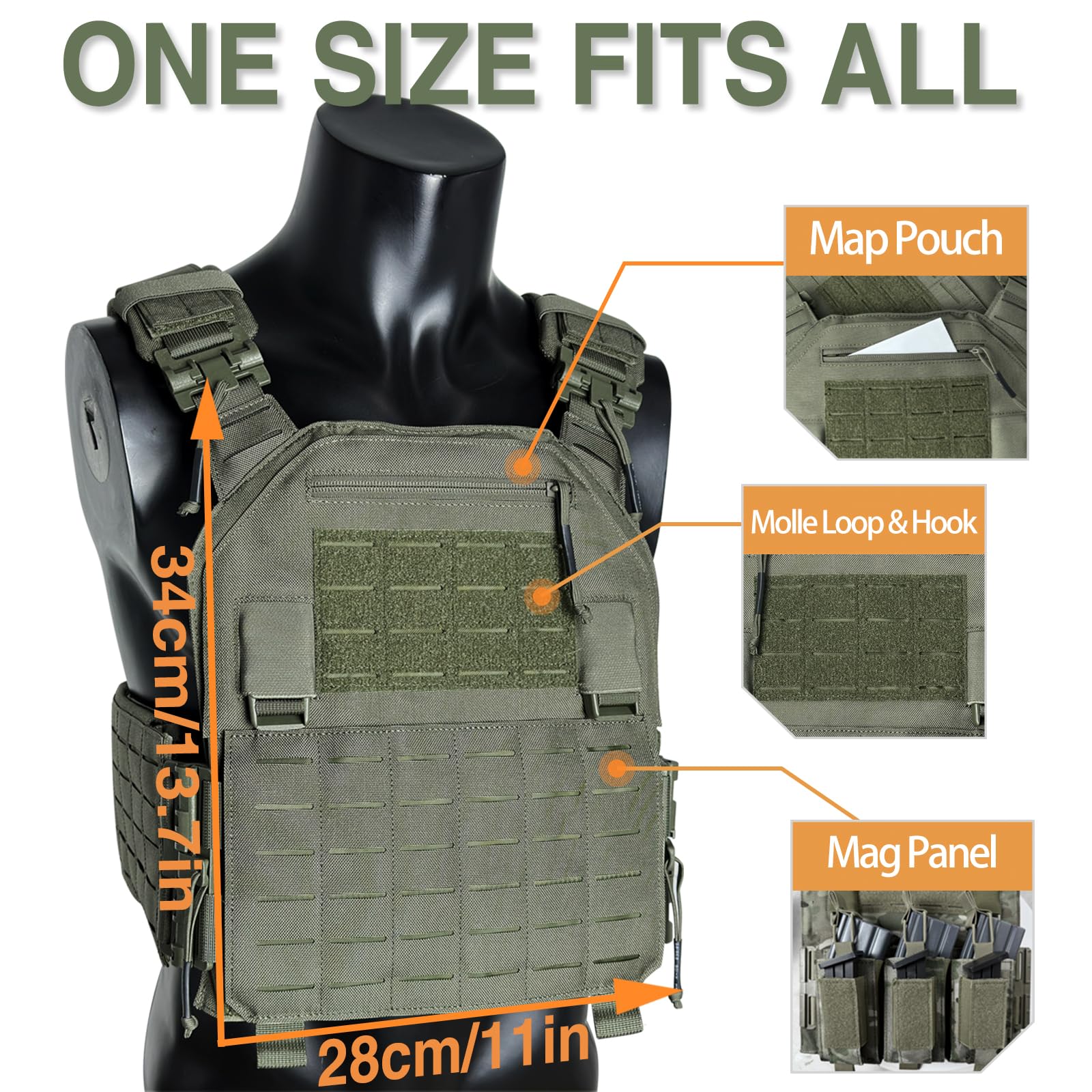 Support de Plaque Tactique Airsoft Upgrade Militaire JPC Lasercut Plate Carrier Airsoft Gilet de Protection Tactique en Nylon 1000D QRS MOLLE Compatible Avec Support de Plaque Robuste Pour Homme