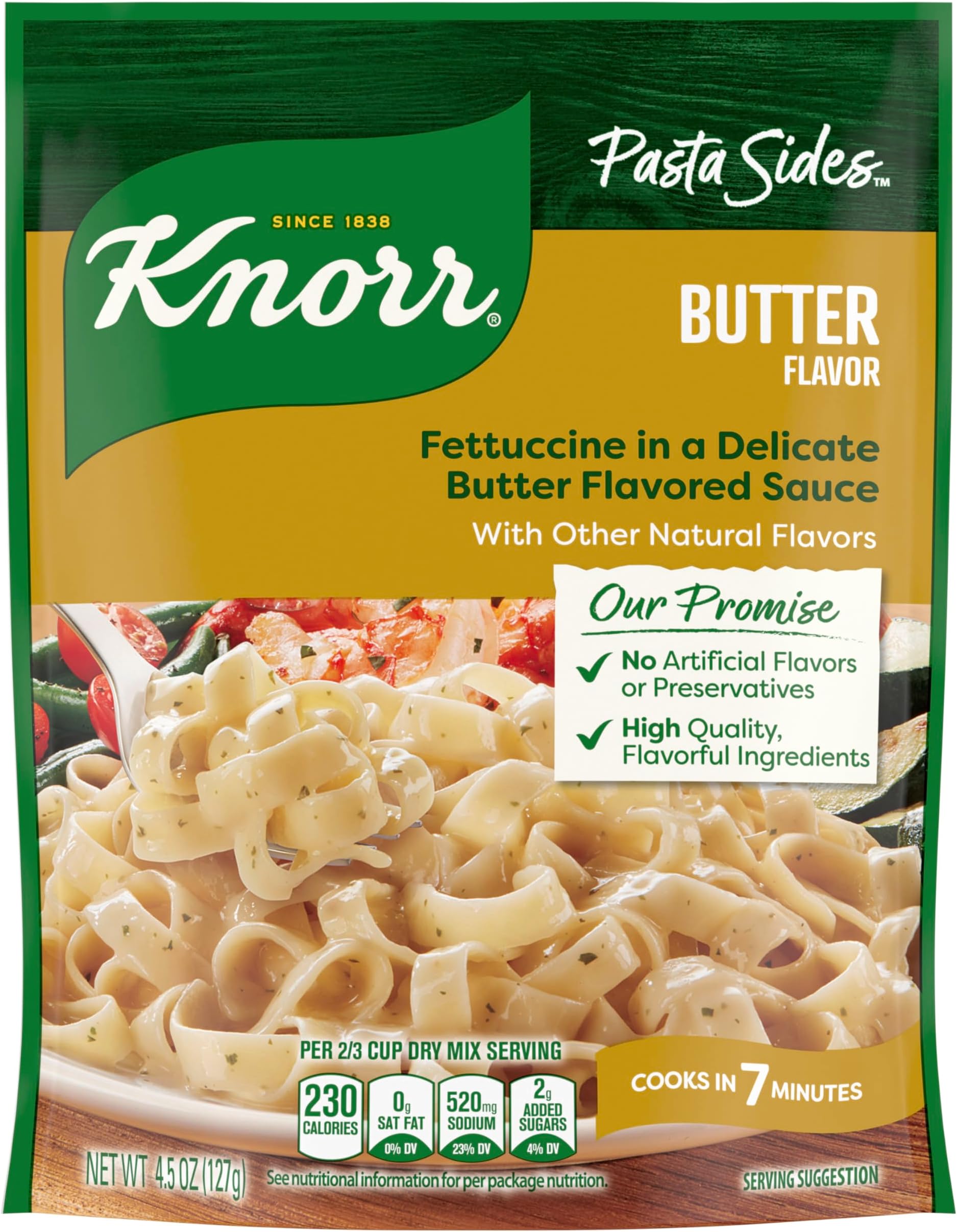 Pasta Sides Butter Fettuccine For Delicious Quick Pasta Side Dishes No Artificial Flavors, No Preservatives, No Added MSG 4.5 oz