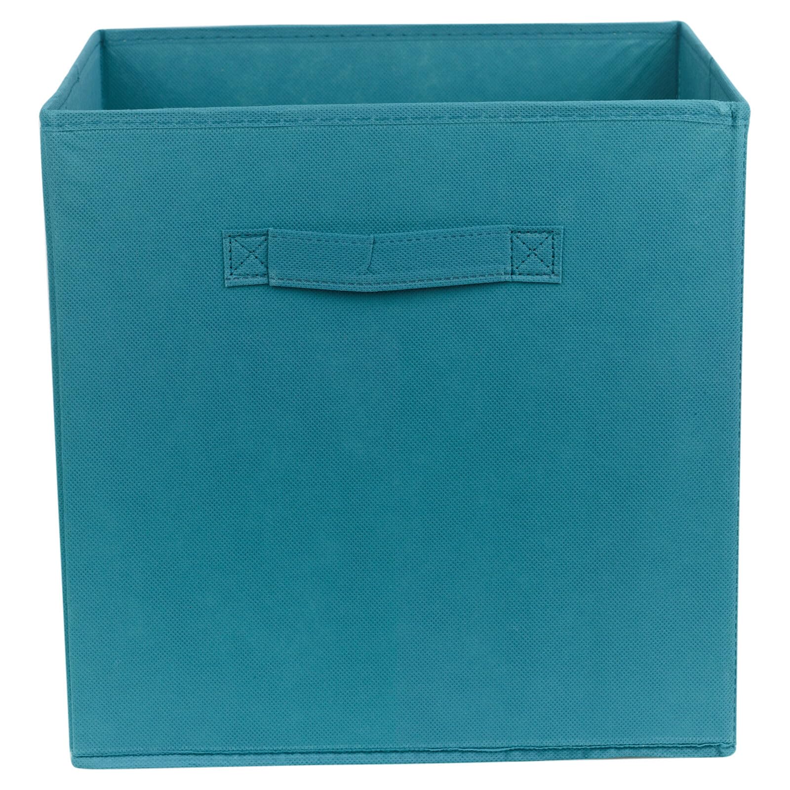 URBNLIVING 4 Pcs Foldable Fabric Cube Storage Boxes Collapsible Folding Box Fabric Cubes Organisers for Kids Playroom Toys Magazines Nursery Items Clothes Art & Craft Supplies