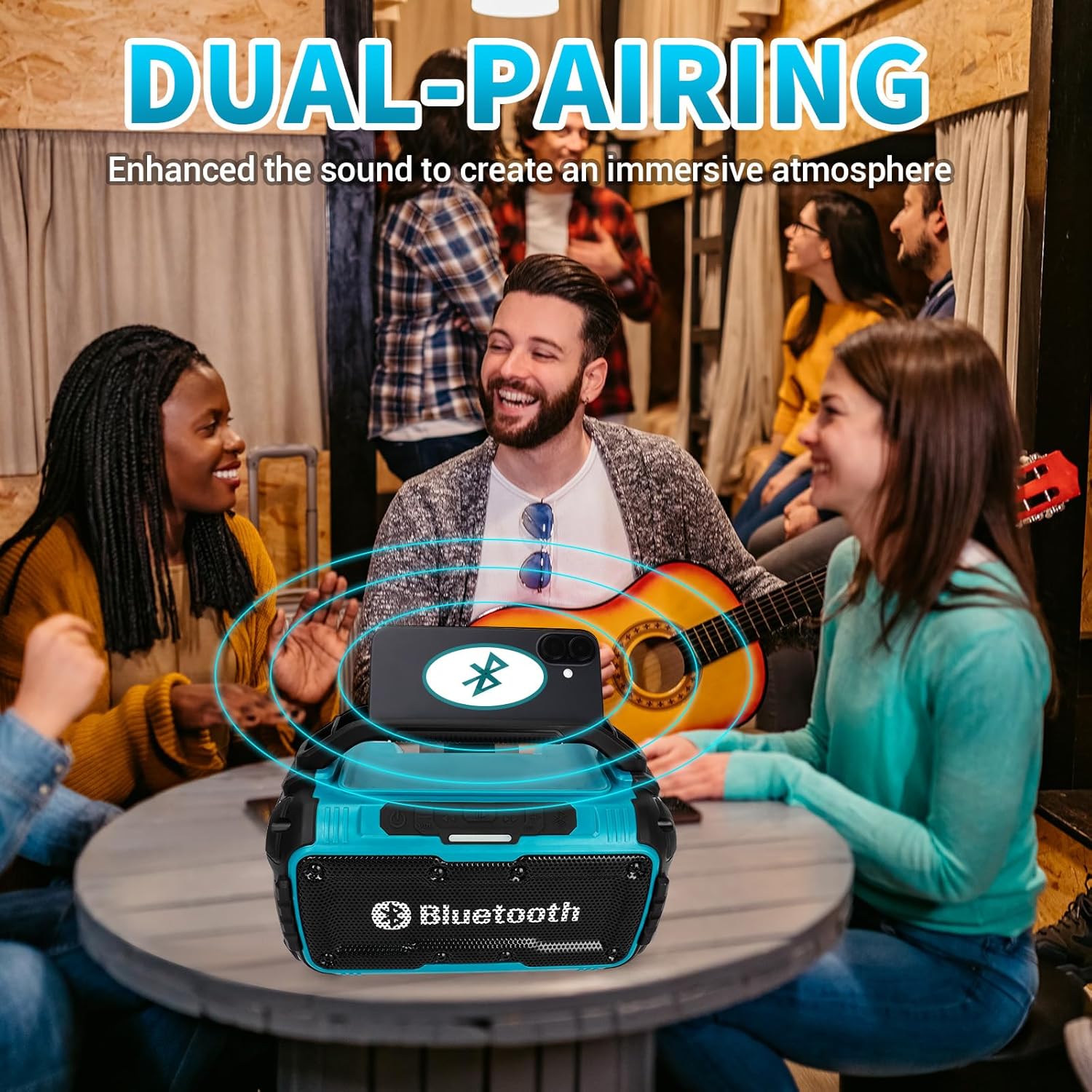 Bluetooth Speaker Compatible with Makita 18V Battery, Speaker Bluetooth with Phone Holder Included, Jobsite Home Party Outdoor Speaker(No Battery)