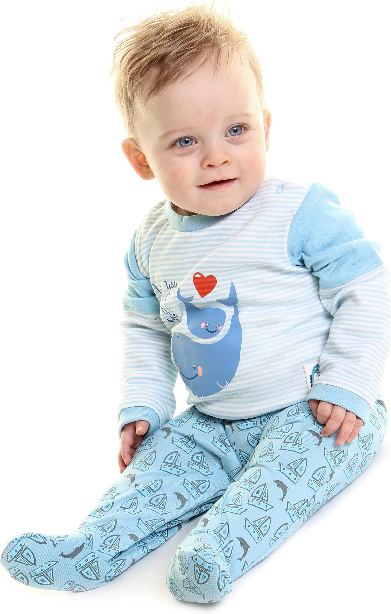 Babygrow - Anti Slip Baby Romper Bodysuit - Sleepsuits Designed with Grips on The Legs of The Babygrow to Prevent Accidents on All Floor Surfaces and Help Promote Baby Development.