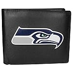 NFL Siskiyou Sports Mens Seattle Seahawks Bi-fold Wallet Large Logo One Size Black