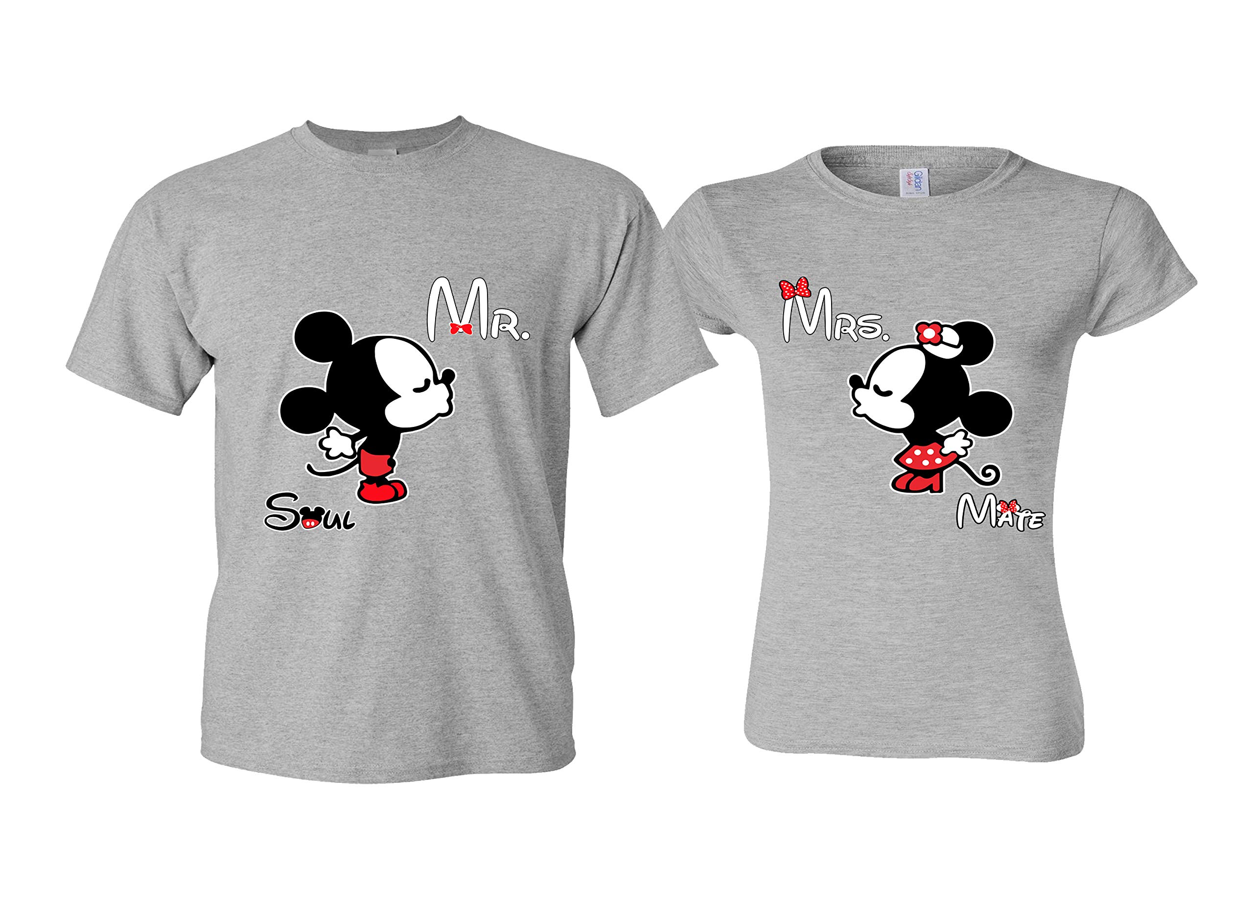 TshirtryMr Mrs. Matching Couple Shirts Couple T-Shirt - Mr Mrs. Newlywed Couple Bridalshower Gift Set (Priced 1 Shirt)