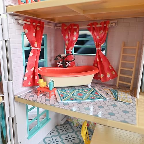 Miniatura 4 de Sunny Days Entertainment Honey Bee Acres Bubbly Bee - Muebles de baño para casa de muñecas, 30 piezas