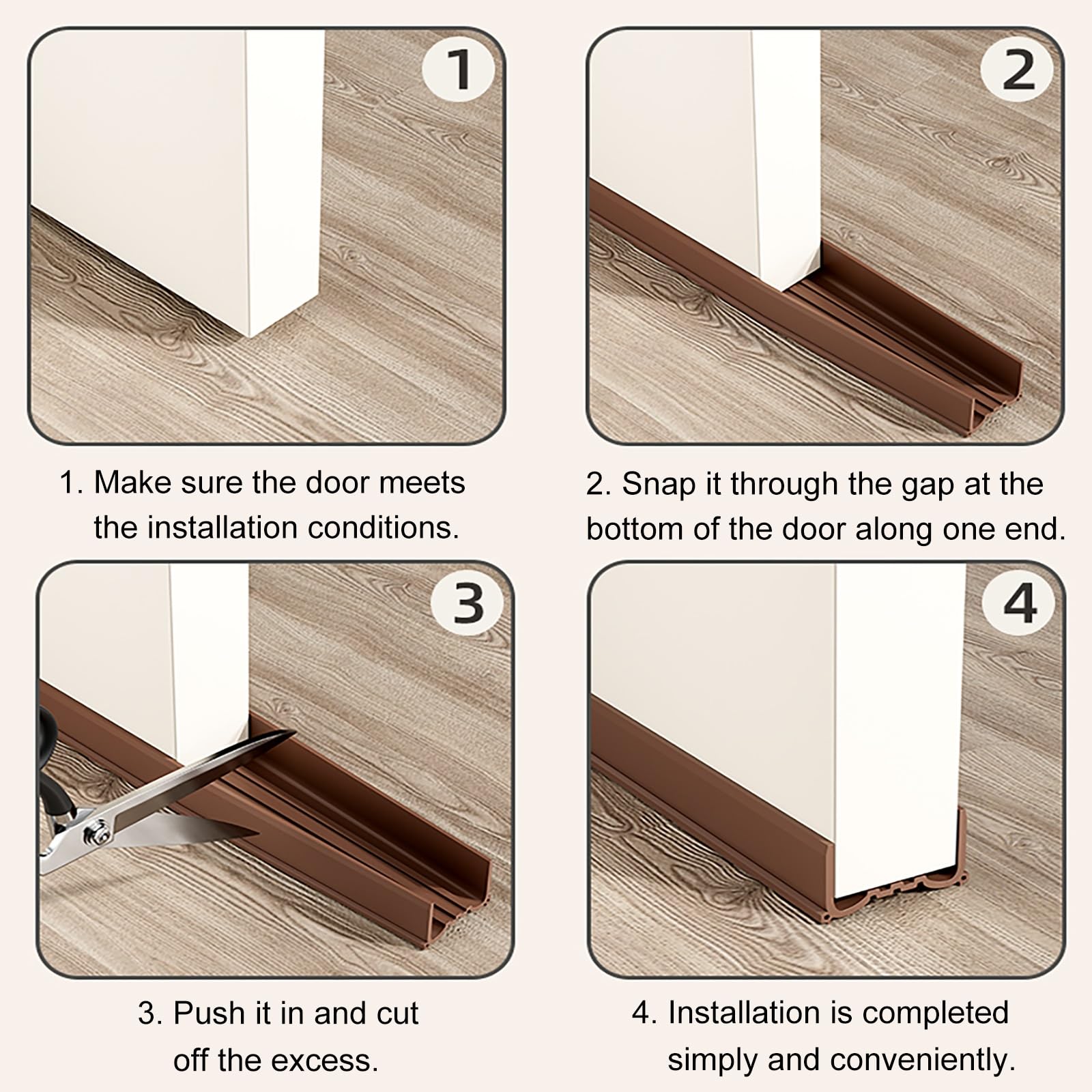 Fermaspifferi sotto la porta - Bloccante ponderato for sigillare rumore, luce e freddo, striscia di tenuta for porta in PVC da 96 cm(White)