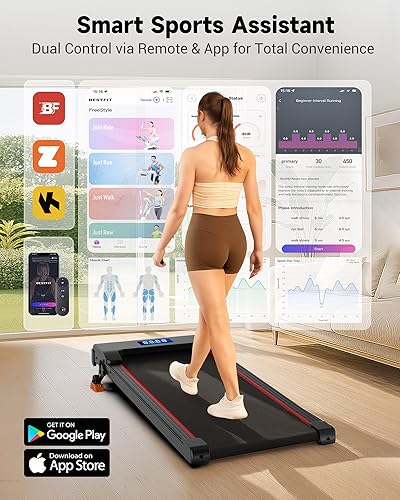 Miniatura 5 de NeoSilent - Cinta de caminar plegable para usar debajo del escritorio, con núcleo BLDC y banda extragrande, aplicación y control remoto, portátil y