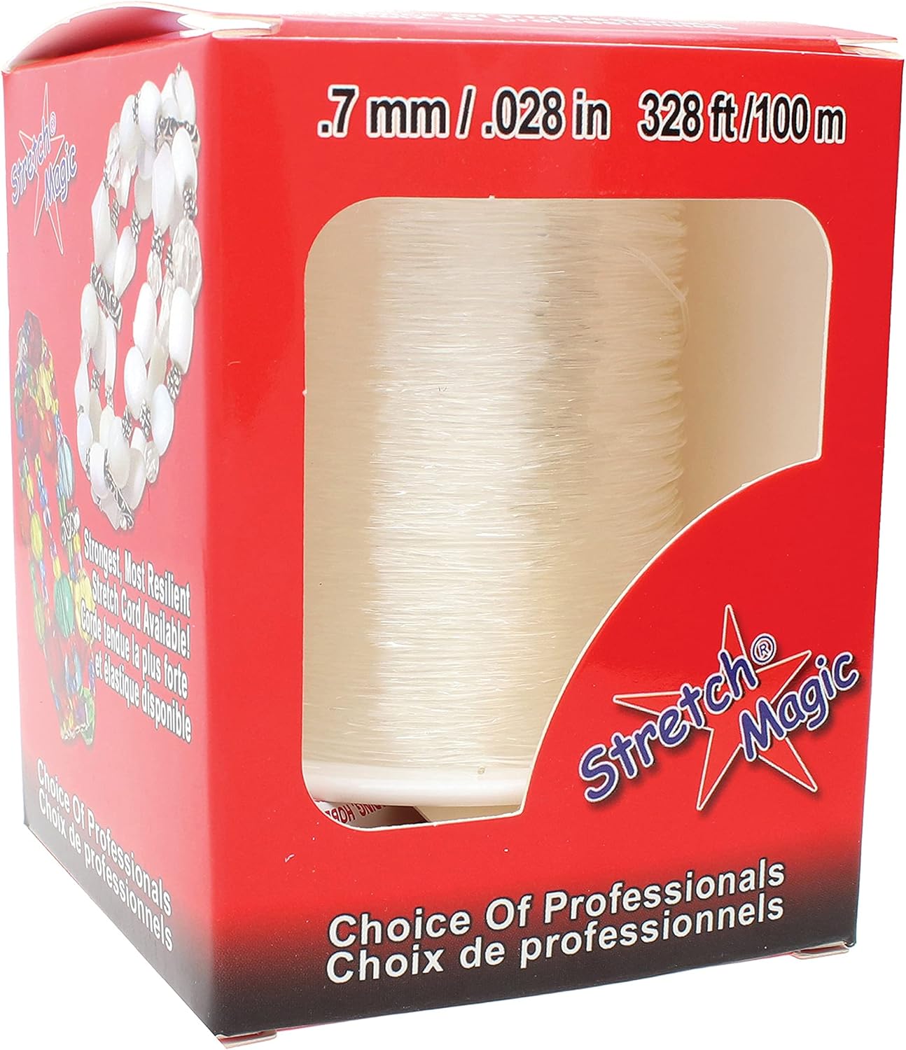 Stretch Magic Bead & Jewelry Cord - Strong & Stretchy, Easy to Knot - Clear Color - 0.7mm Diameter - 100-meter (328 ft) Spool - Elastic String for Making Beaded Jewelry – Bonus Hypo Cement Glue