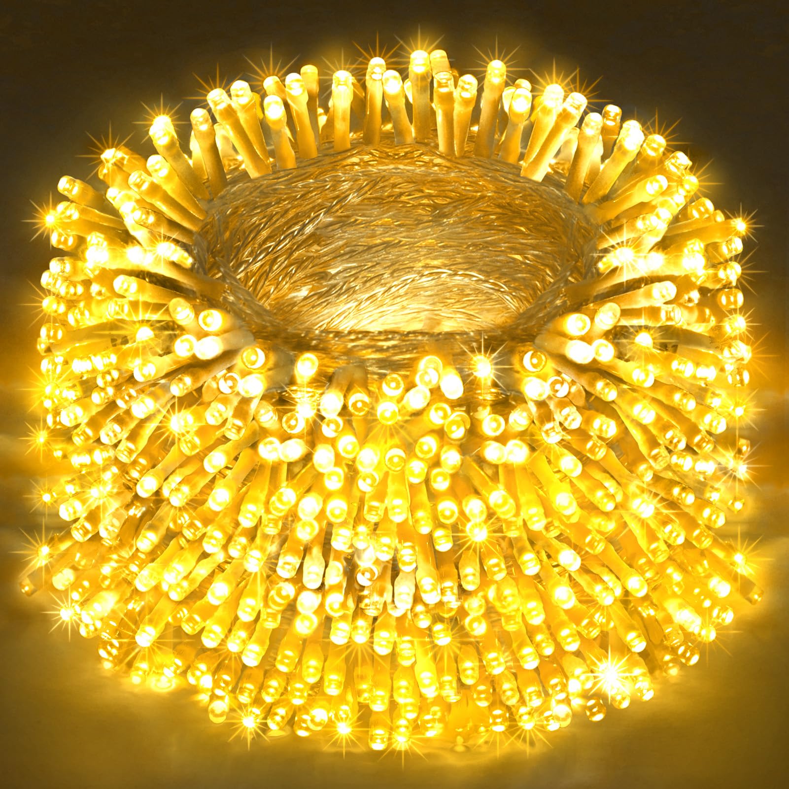 FLVOECN Guirnalda de luces para exteriores impermeables, cadena de luces enchufables con temporizador de 8 modos, 410 pies, 1200 luces LED parpadeantes, decoración para exteriores e interiores para