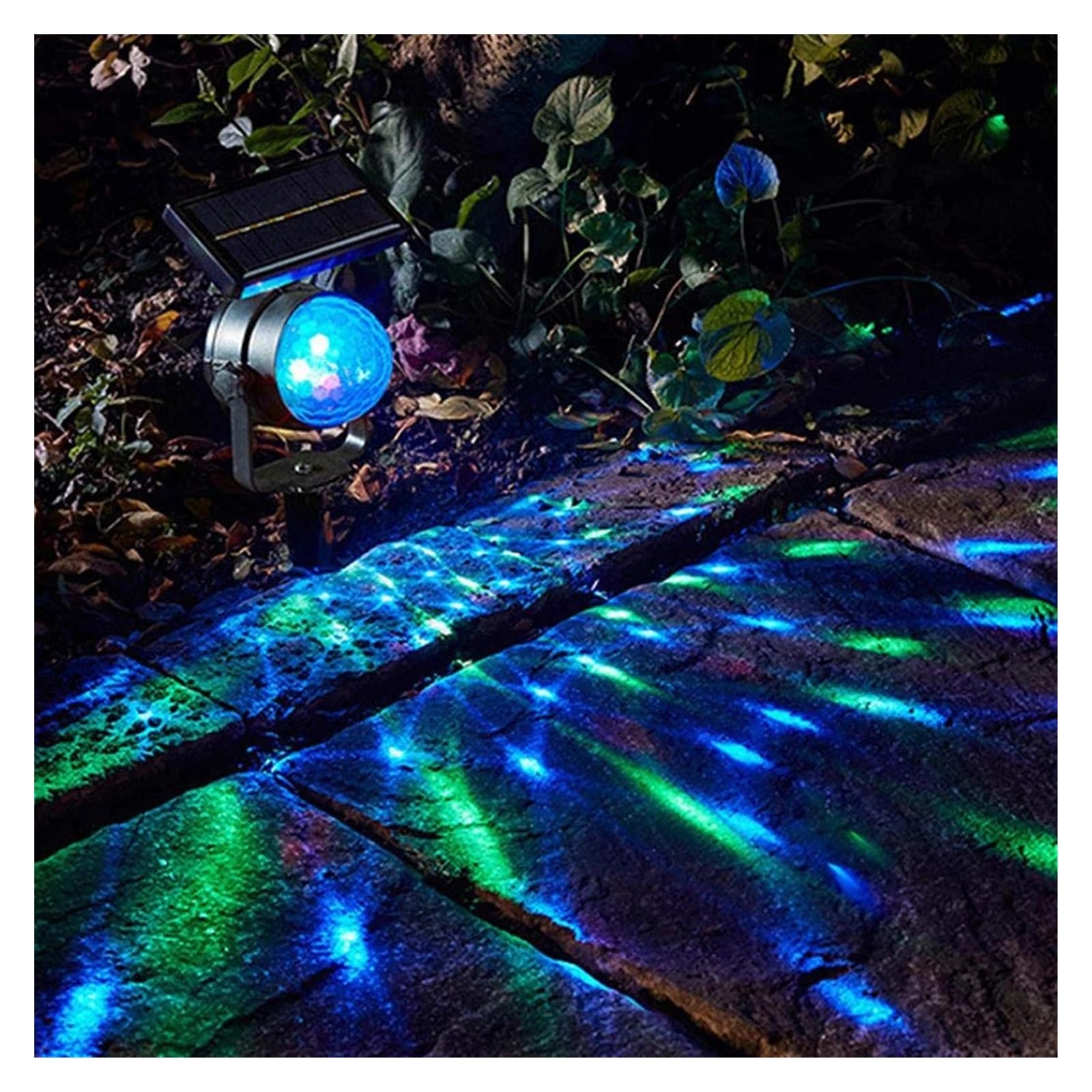 Proiettore Natalizio per Esterni, Lampada di proiezione Solare RGB Sfera Magica di Cristallo Girevole Luce da palcoscenico da Discoteca di Natale Luce da Giardino for Esterni