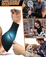 Vista 5 de Geyoga 2 pares de mangas resistentes a los cortes, protección de brazos, nivel 5, fundas protectoras de seguridad, protectores de brazos para Negro