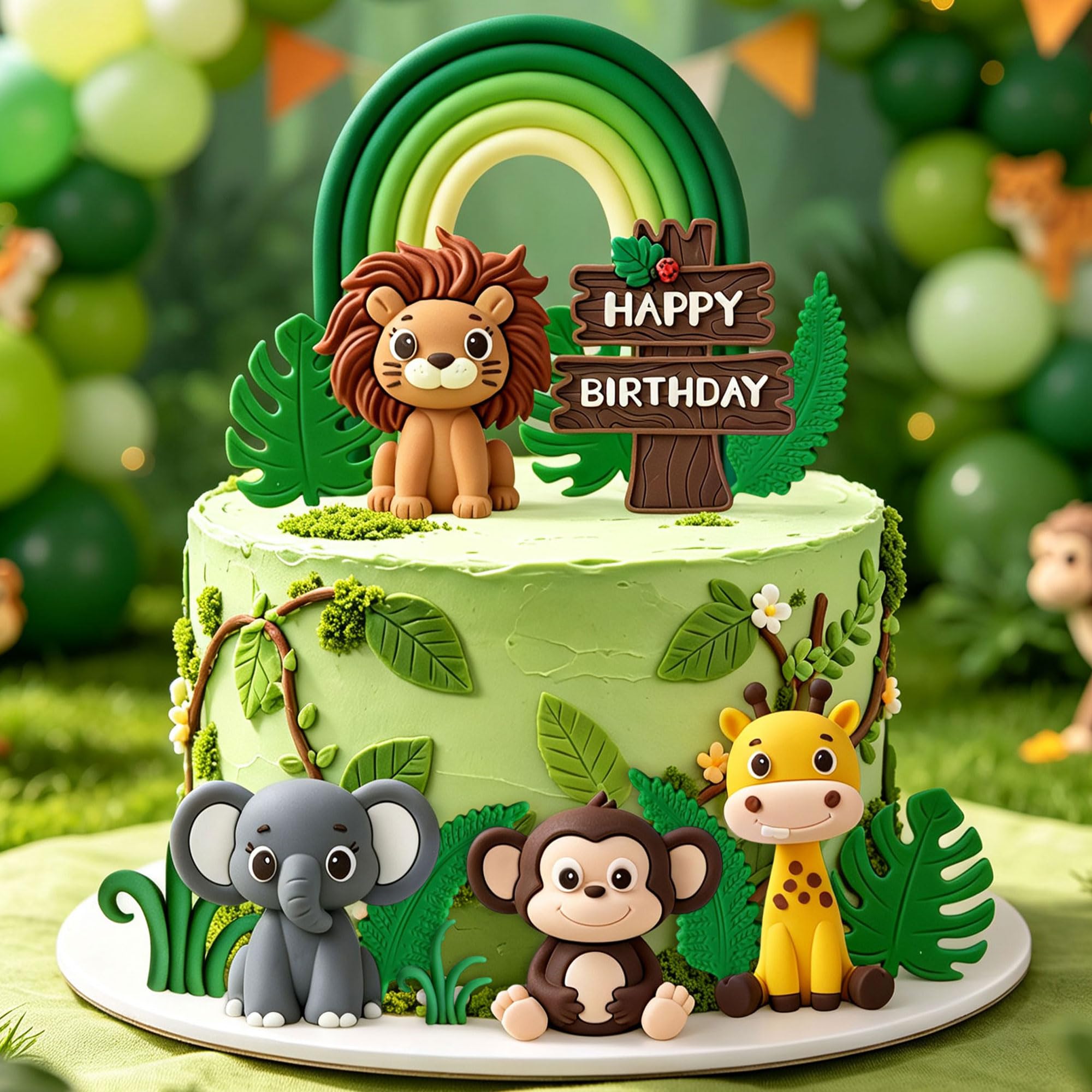 LaVenty Safari Baby Shower Cake Decoration Safari Animals Cake Decorations