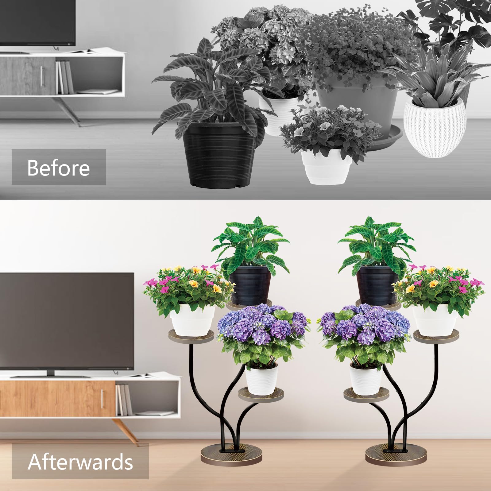 3 Tier Plant Stands Indoor, Corner Small Plant Stands For Multiple