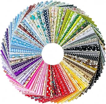 100 Pcs 10 x 10 Inch Layer Cake Cotton Fabric Squares for Quilting