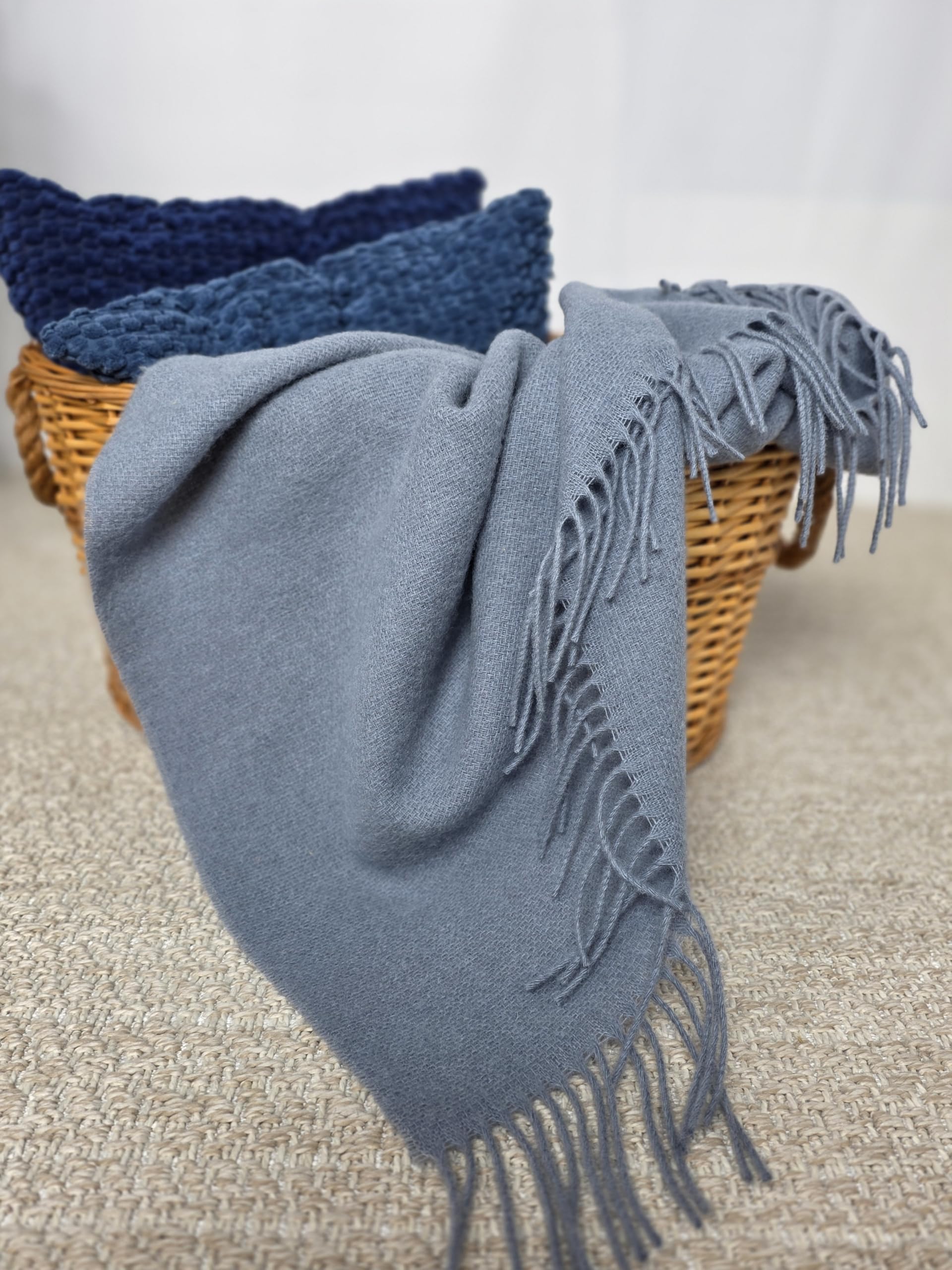 Coperta in lana vergine, 100% lana vergine, disponibile in diversi colori, 140 x 200 cm, coperta in lana vergine Tirolo, colore: blu (K), 140 x 200 cm