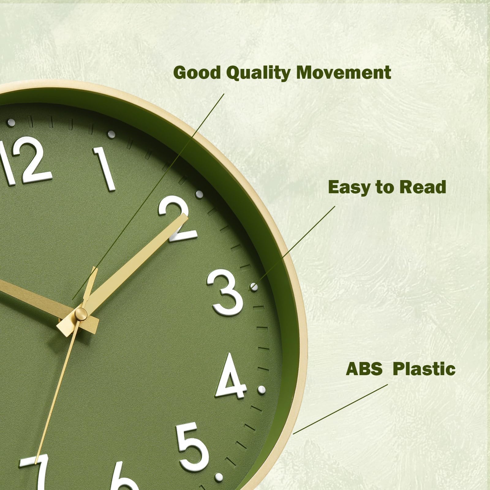 Mosewa Wall Clock 8 Inch, Battery Operated Silent Non-Ticking Modern Analog Clock Decorative for Kitchen, Bedroom, Office, Living Room(Gold)